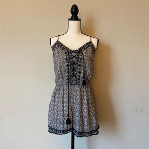 American Eagle lace up pattern romper